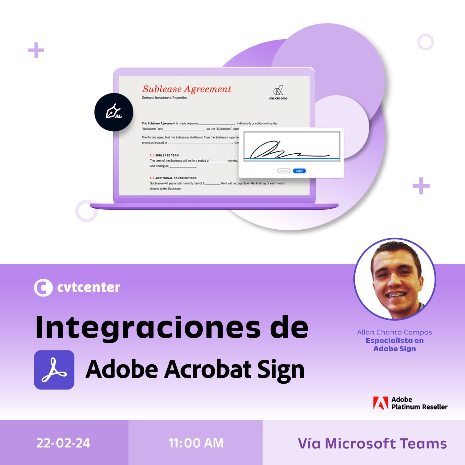 Webinar Integraciones de Adobe Acrobat Sign | cvtcenter